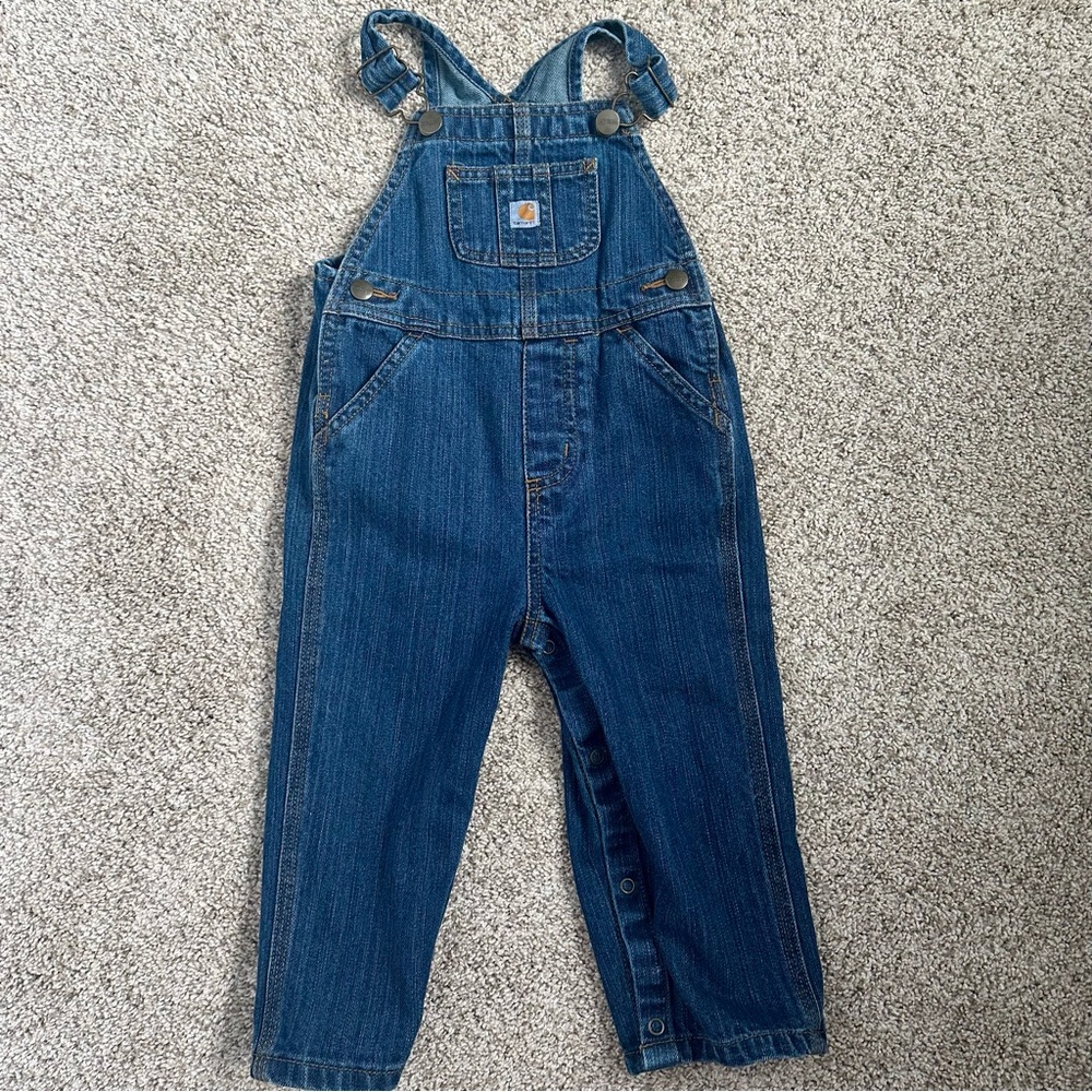 Carhartt Toddler Boys Denim Overalls Size 24M